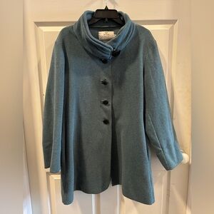 Janska Audrey Teal Fleece Coat with High Collar size XL